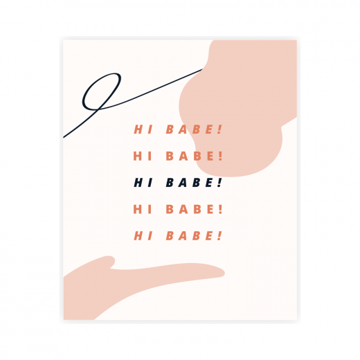 kartka okolicznościowa z napisem Hi babe!