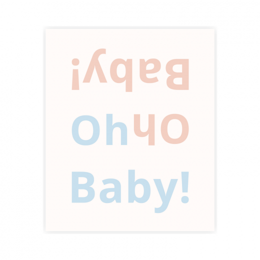 kartka okolicznościowa z napisem oh baby