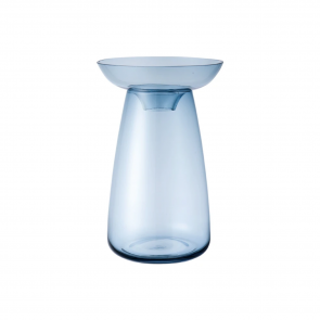 niebieski szklany wazon aqua culture kinto